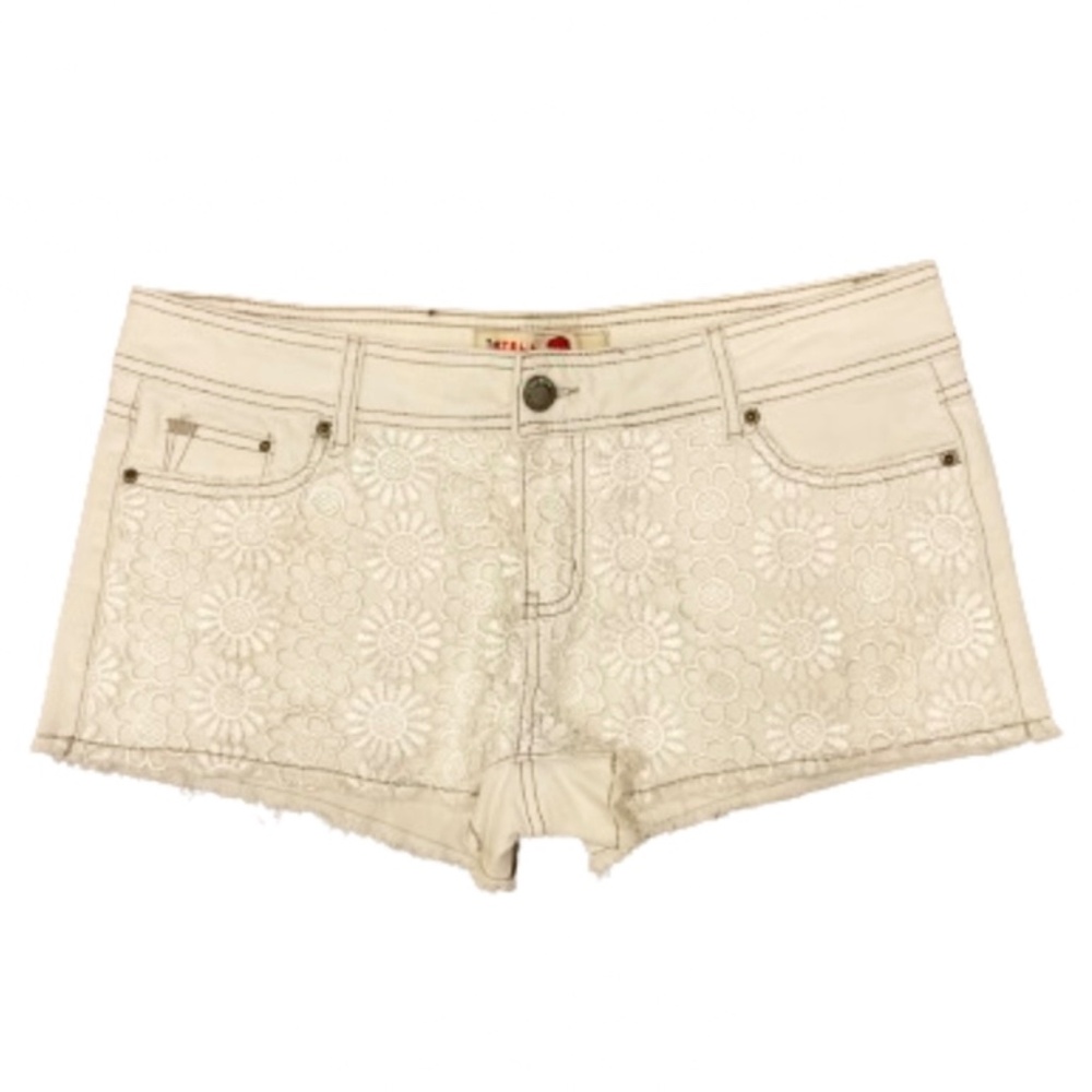 1st Kiss Off White Denim Shorts Size 13